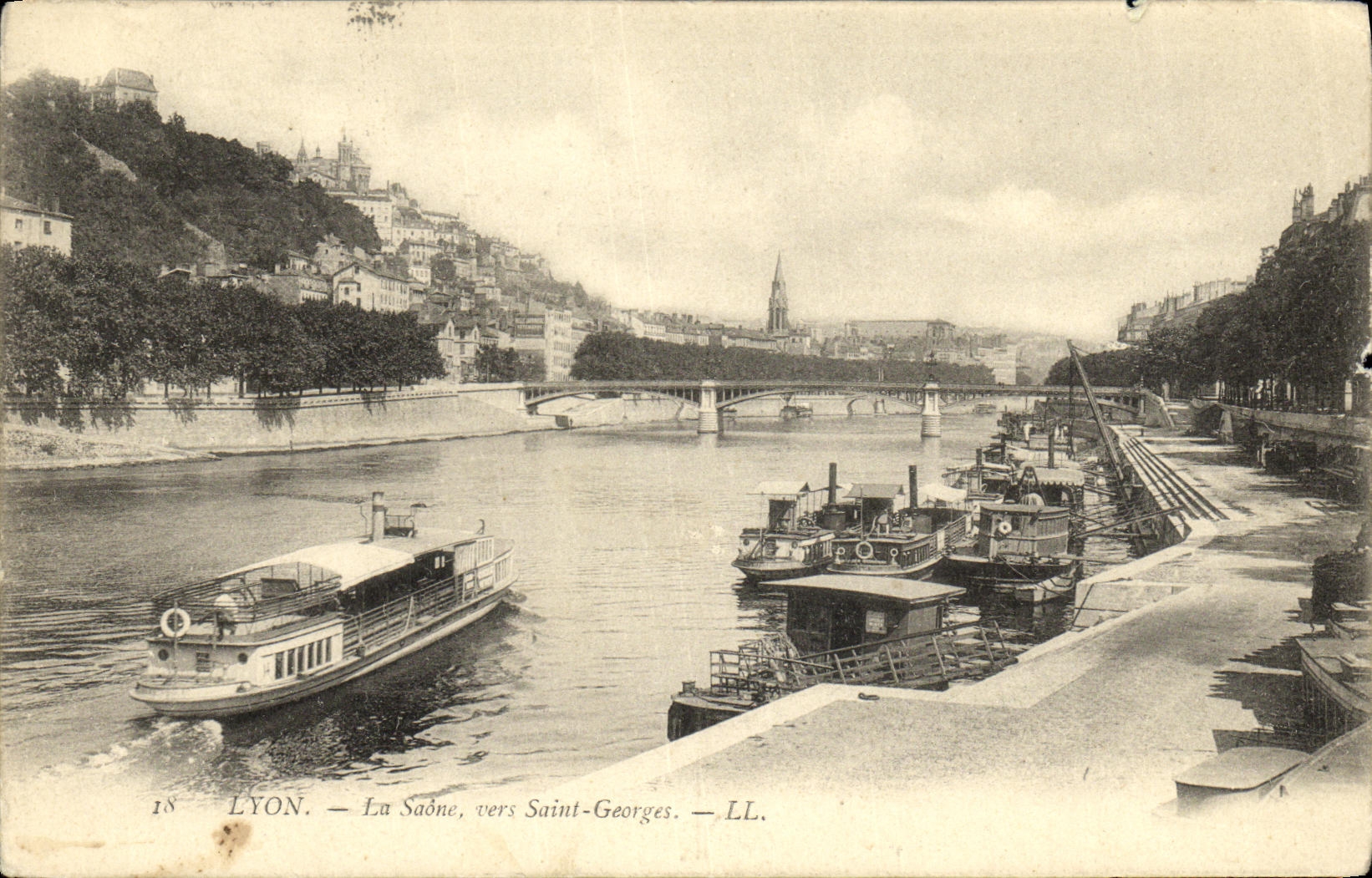 LYON. — La Saône, vers Saint-Georges. — LL.
