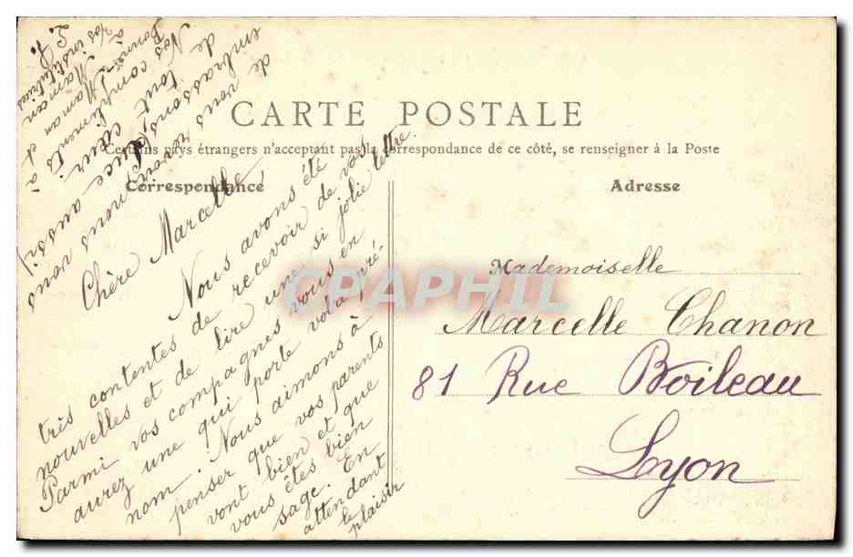 Lyon - La Ville, vue de la Croix-Rousse — B. F., Paris, n° 2740 — Verso