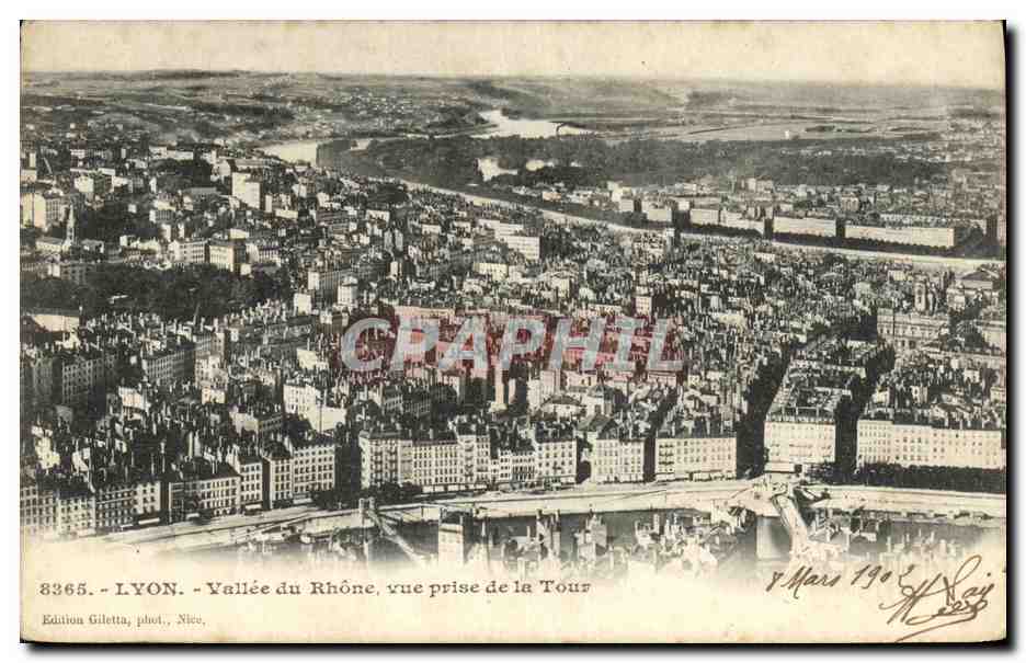 CPA Lyon Vallee du Rhone vue prise de la Tour