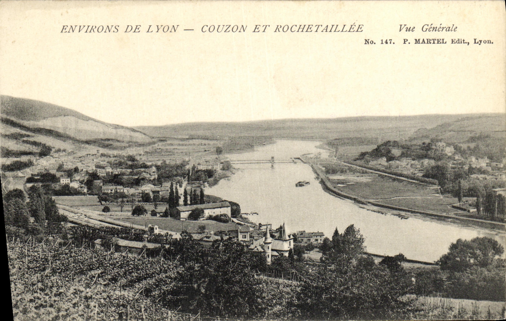 CPA Environs de Lyon Couzon et Rochetaillee Vue Generale