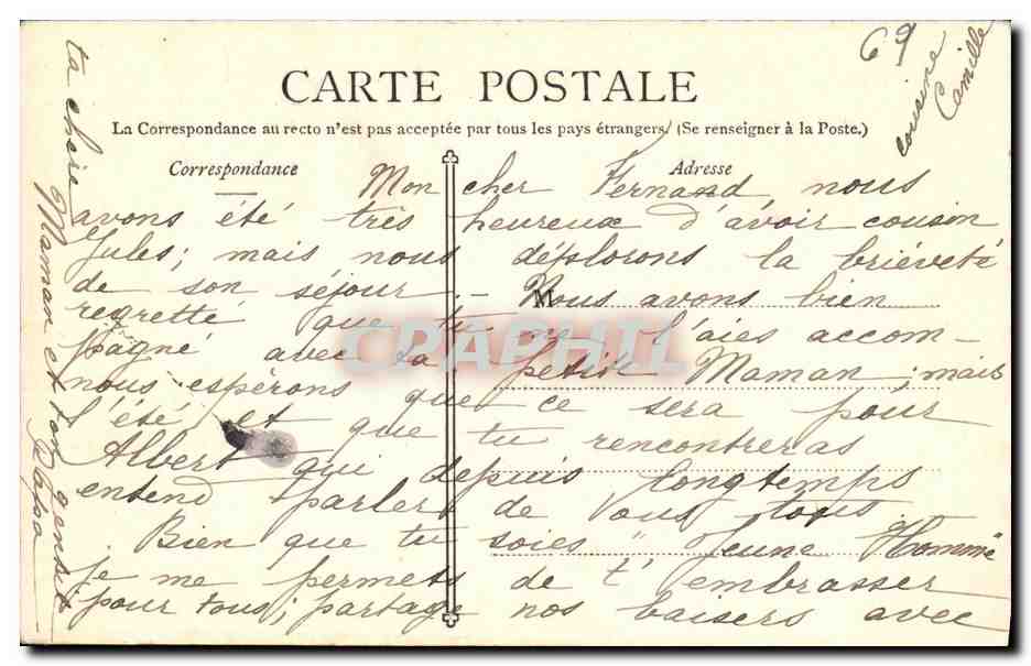 CPA Environs de Lyon Couzon et Rochetaillee Vue Generale — Rückseite