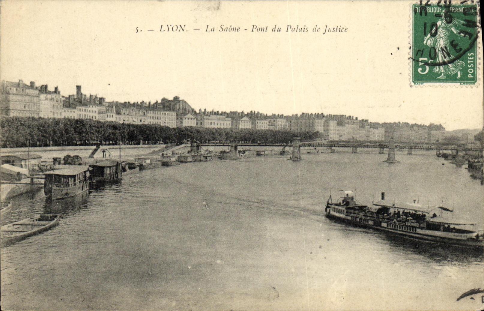 LYON — La Saône — Pont du Palais de Justice — Éditeur : Trambouze, n°5