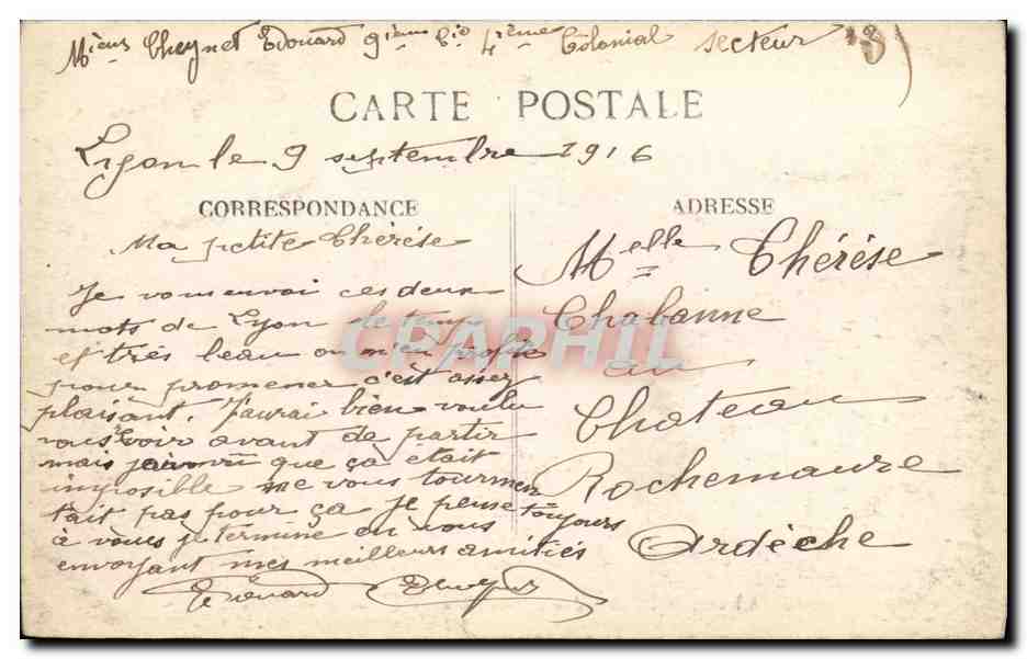LYON - Pont de l'Université and Quai Gailleton — S. Fares, publisher, no. 3662 — Back