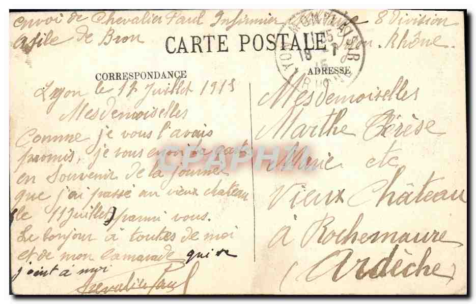 LYON - Place des Terraux, Fontaine Bartholdi et l'Hôtel de Ville — Selecta, n°298 — Verso