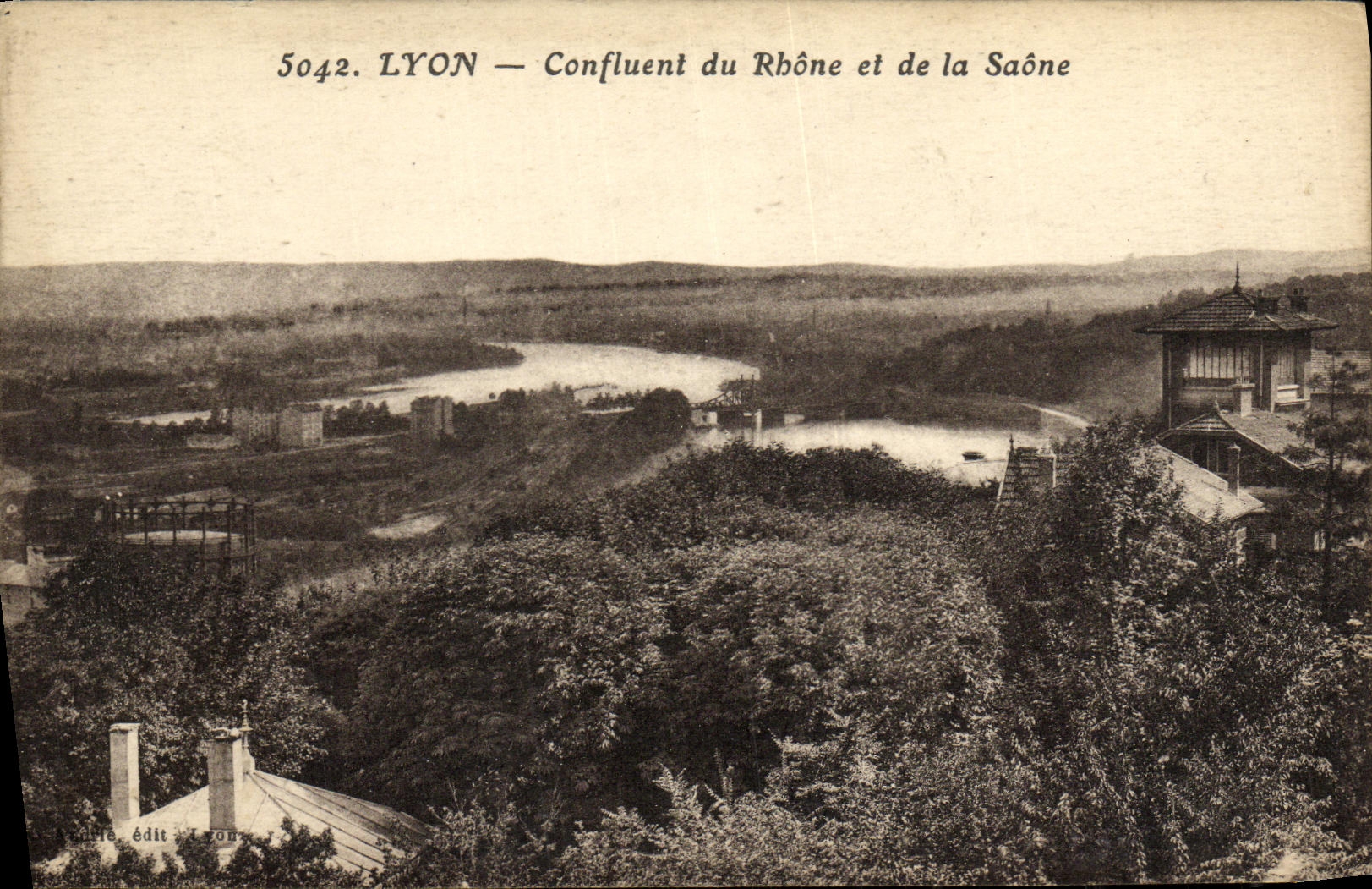 LYON — Zusammenfluss von Rhône und Saône — Édit Lyon, n° 5042