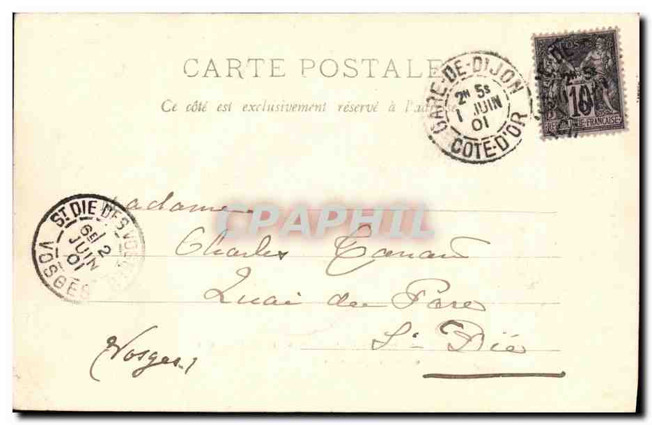 CPA Vue Generale de Lyon prise de l observatoire de la basilique de ND de Fourviere — Rückseite