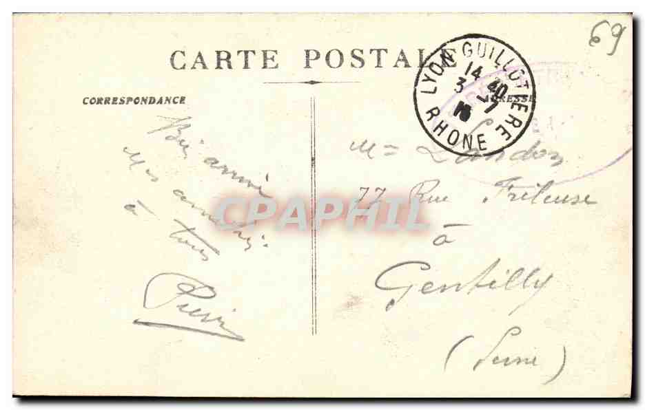 LYON - Le Pont du Palais de Justice et Fourvière — Perfecta, n° 153 — Verso