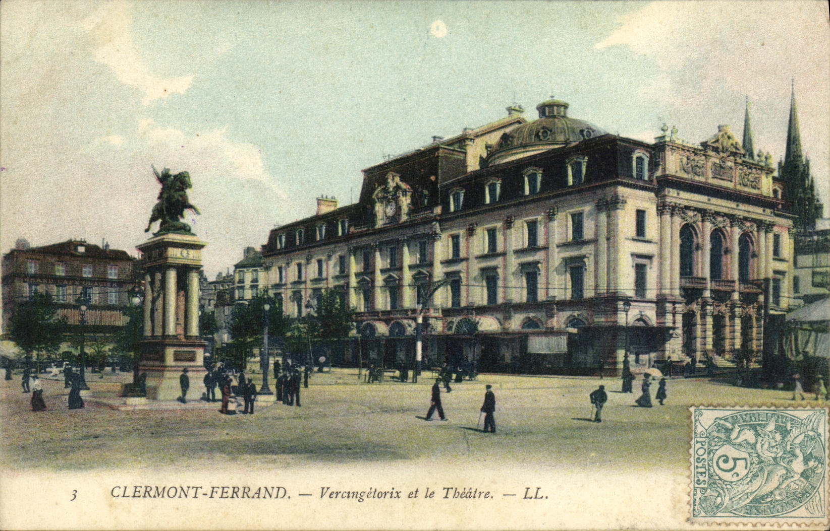 CPA Clermont Ferrand Vercingetorix et le Theatre