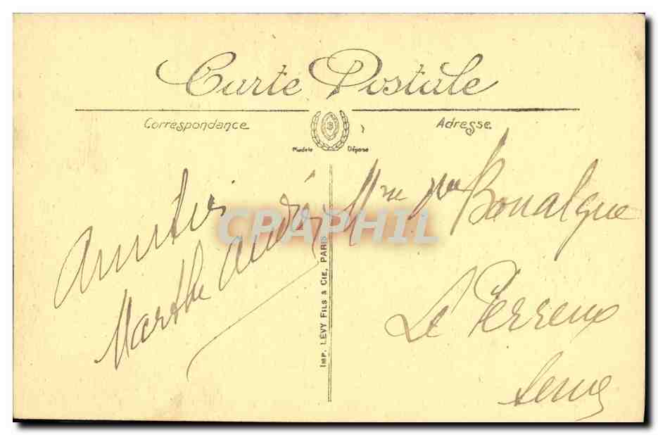 Lyon — Place des Terreaux et Fontaine Bartholdi — LL. n° 498 — Verso