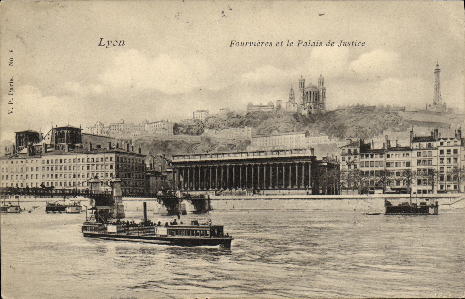 CPA Lyon Fourvieres et le Palais de Justice Bateau