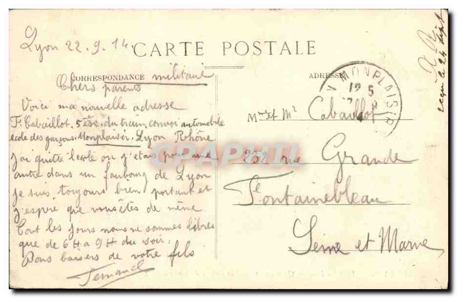 CPA Lyon Pont La Feuille Quartier St Paul et Coteau de Fourviere  — Verso