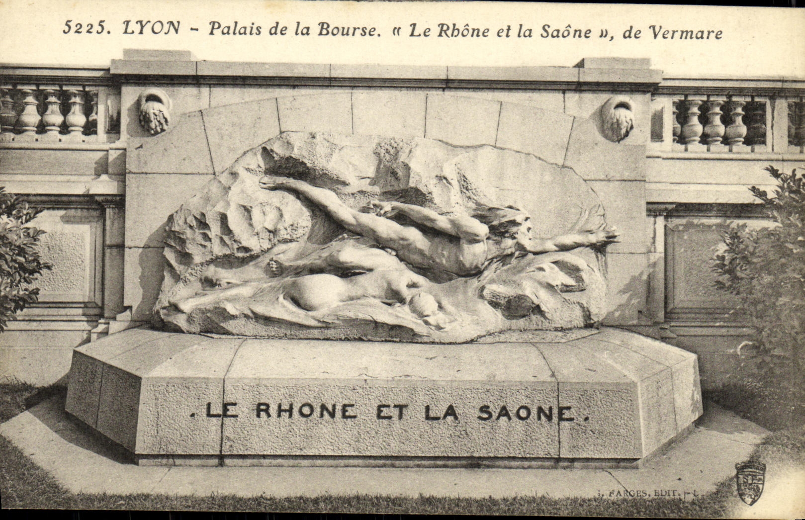LYON - Palais de la Bourse. « Le Rhône et la Saône », de Vermare