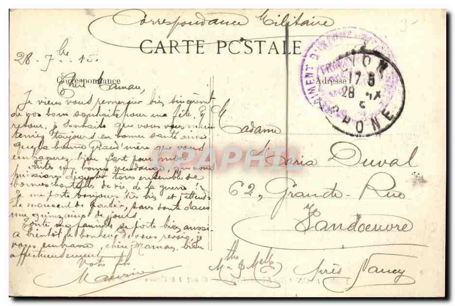 LYON-VILLEURBANNE — Cusset und der Côteau de Vassieux — Verlag E. D. n° 1336 — Rückseite