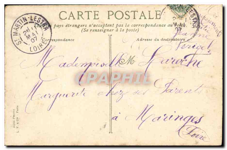 CPA Lyon La Place Morand — Verso