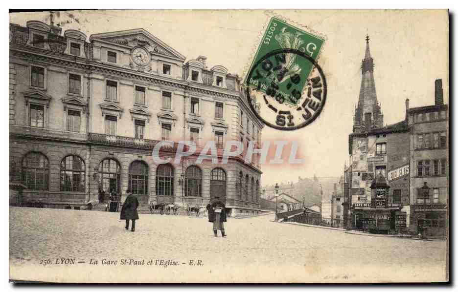 LYON — La Gare St-Paul et l'Église — E.R.