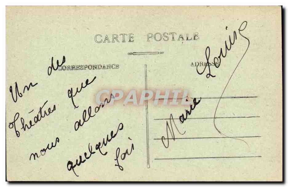 CPA Lyon Le Grand Theatre et la Rue Puits Gaillot Tramway — Back