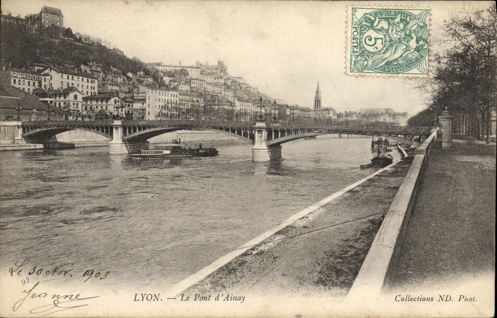 LYON — Le Pont d'Ainay — Collections ND. Phot.