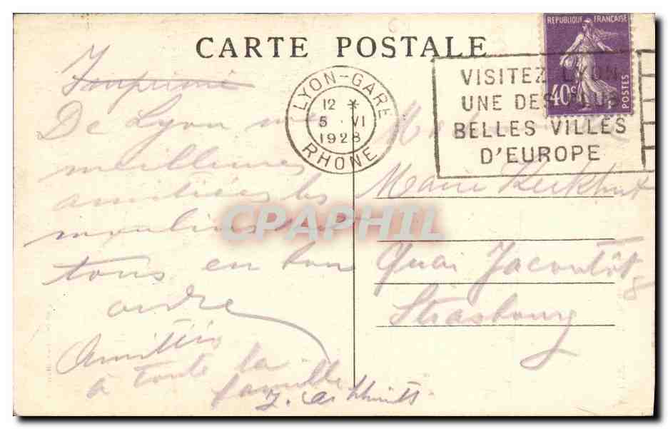 CPA Lyon Basilique de N D de Fouviere Vue prsie en Avion — Verso