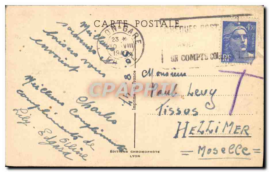 LYON. Basilique Notre-Dame de Fourvière — Éditions Chromophote, n°3 — Verso