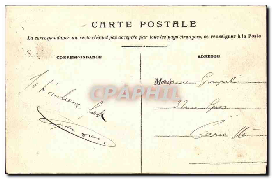 CPA Lyon Pont de l Uiversite et Facultes de Droit et Lettres — Rückseite