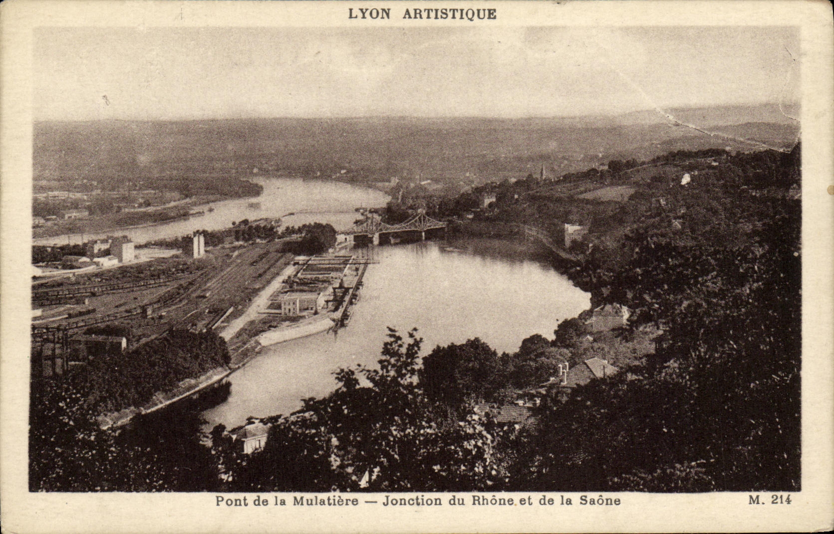 CPA Lyon Artistique Pont de la Mulatiere Jonction du Rhone et de la Saone