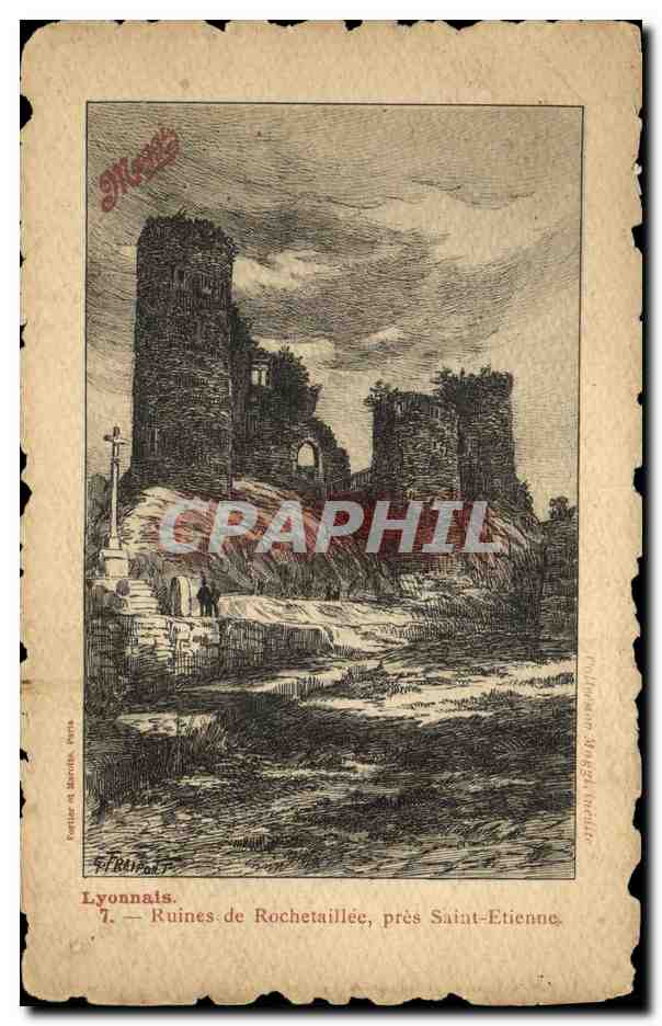 CPA Lyonnais Ruines de Rochetaille pres Saint Etienne Maggi