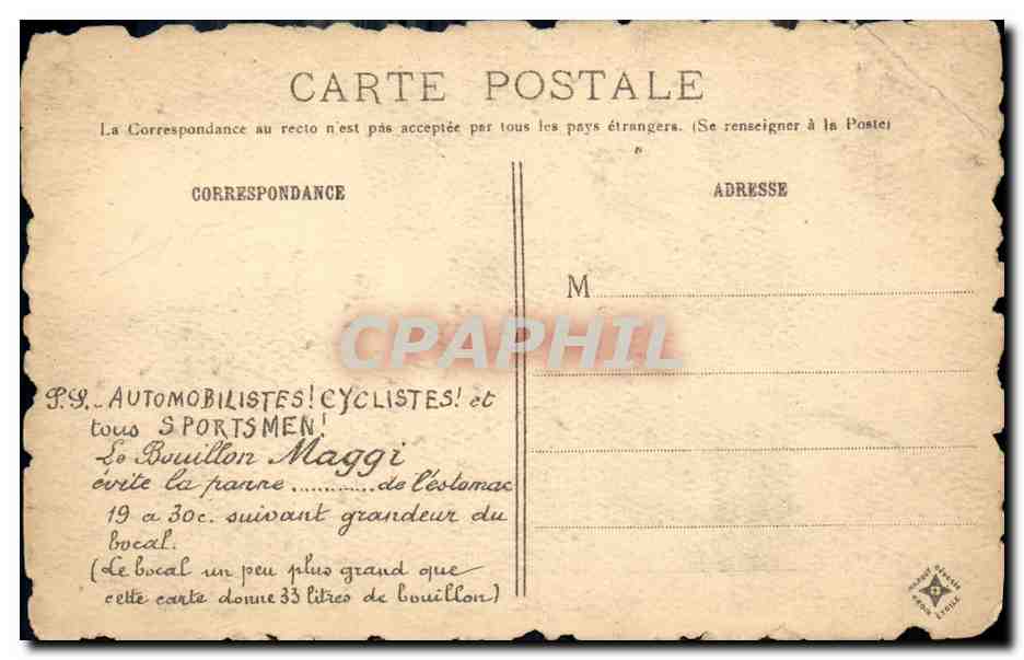 CPA Lyonnais Ruines de Rochetaille pres Saint Etienne Maggi — Rückseite
