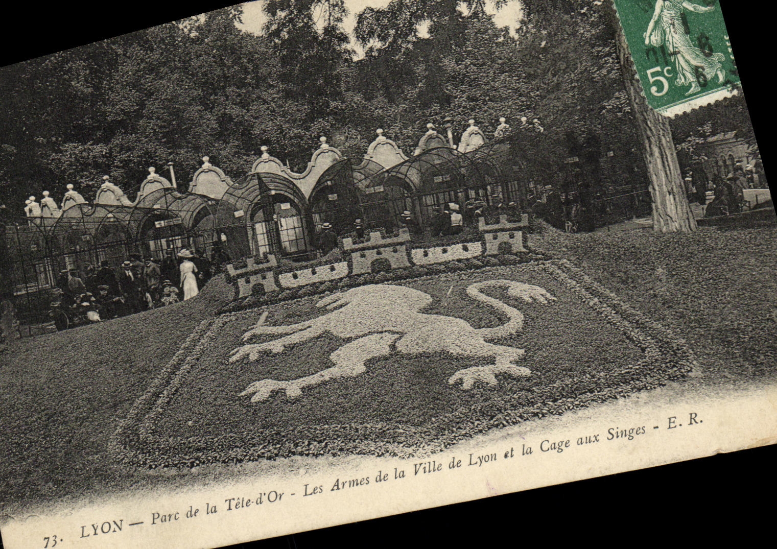 LYON — Parc de la Tête-d'Or — The Arms of the City of Lyon and the Monkey Cage — E.R.