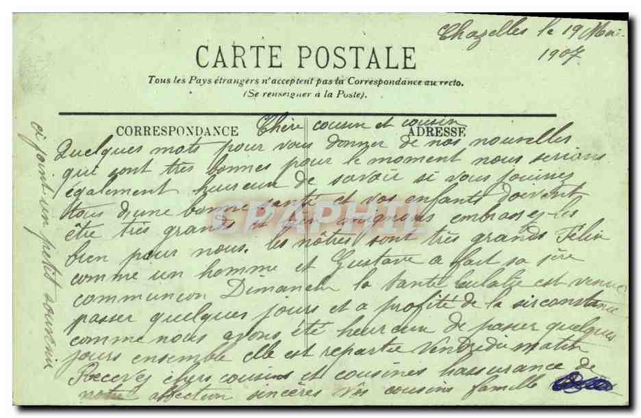 La Martinière — École des Filles — Souvenir de la Visite du Président de la République à Lyon — LL — Verso