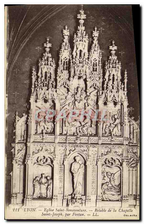 LYON — Église Saint-Bonaventure — Retable de la Chapelle Saint-Joseph, par Fontan — LL. n° 221