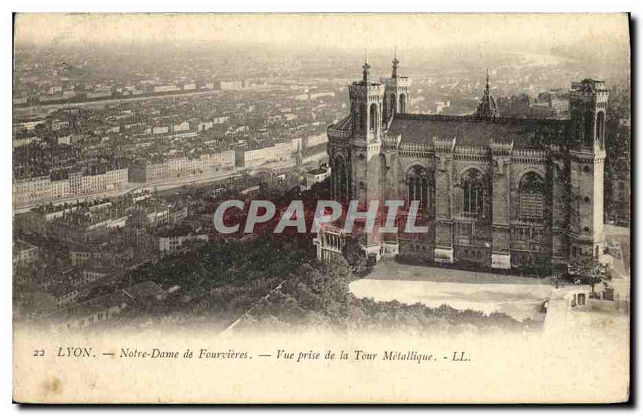 CPA Lyon Notre Dame de Fourvieres Vue Prise de la Tour Metallique