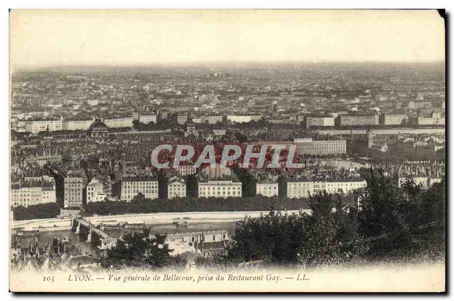 LYON — Vue générale de Bellerour, prise du Restaurant Gay — LL. — N° 103