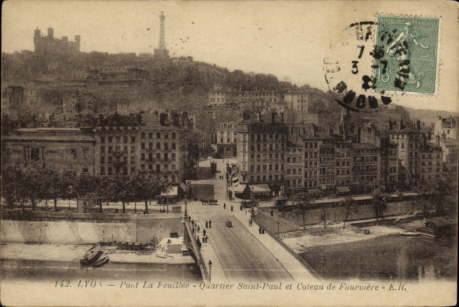 Lyon — Pont La Feuillée, Quartier Saint-Paul et Coteau de Fourvière — E.R.