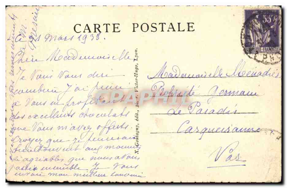 Lyon il y a cent ans — Église de l'Observance — Hélio, n°25 — Verso