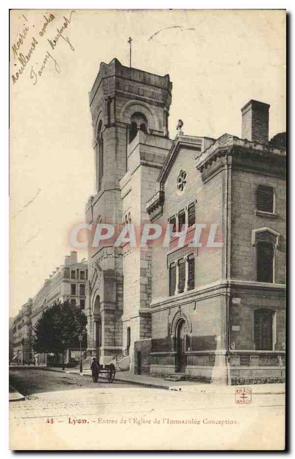Lyon — Entrance to the Church of the Immaculate Conception — anonymous publisher, no. 48