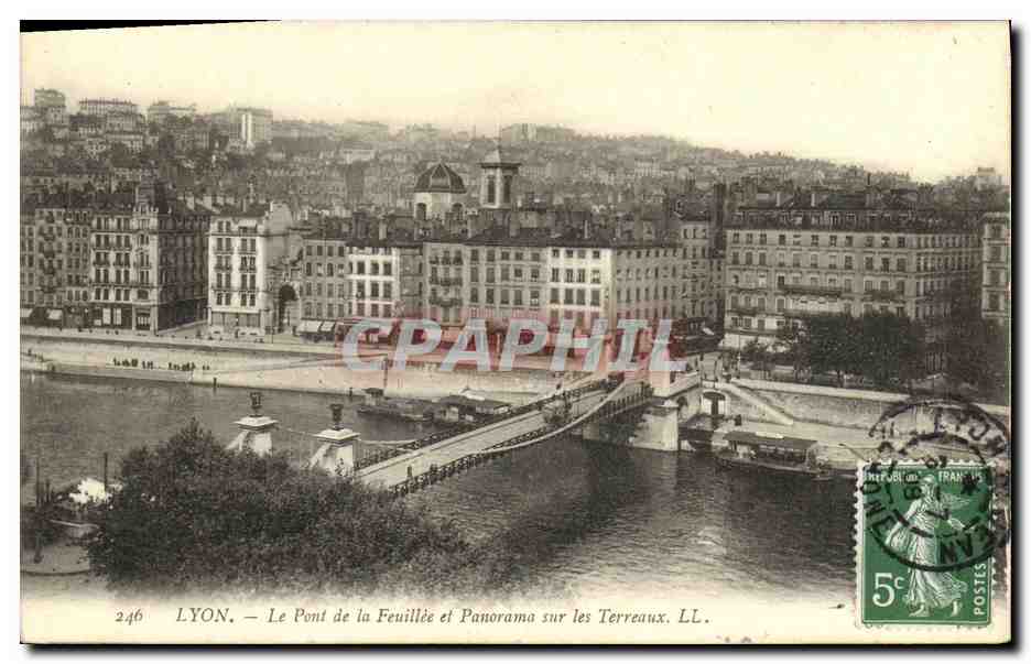 LYON. — Le Pont de la Feuillée et Panorama sur les Terreaux. LL. — N° 246
