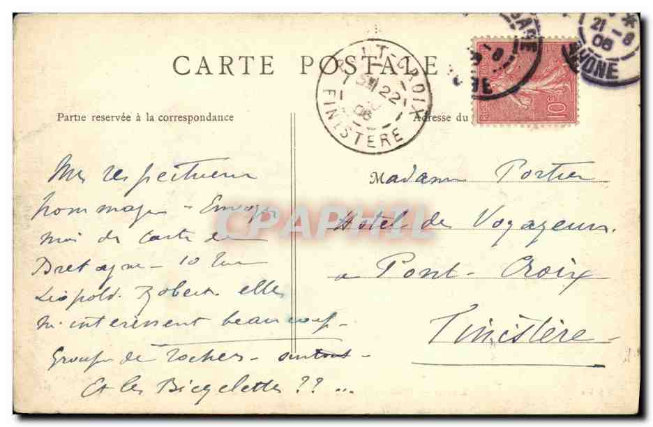 Lyon — Pont de Tilsitt, Cathédrale et Coteau de Fourvière — B. K., Paris, n° 5 bis — Verso