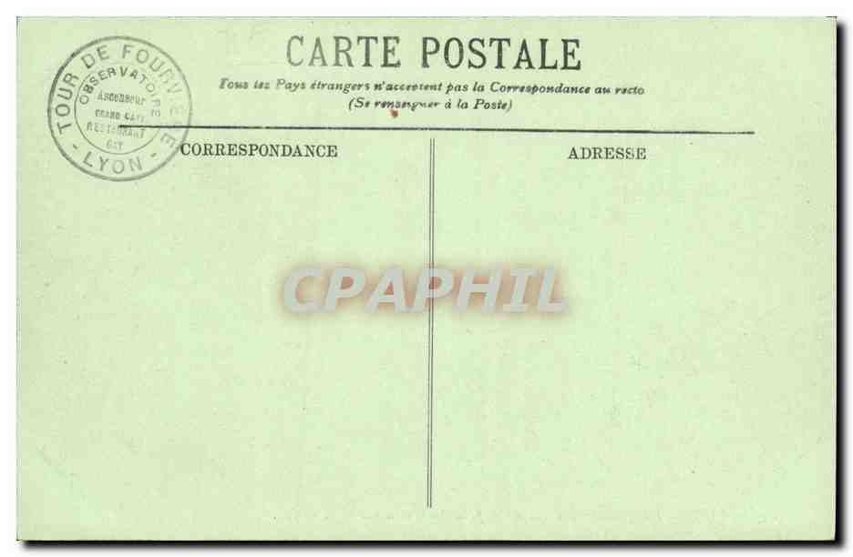 CPA Lyon Vue generale des Terreaux prise du Restaurant Gay — Rückseite