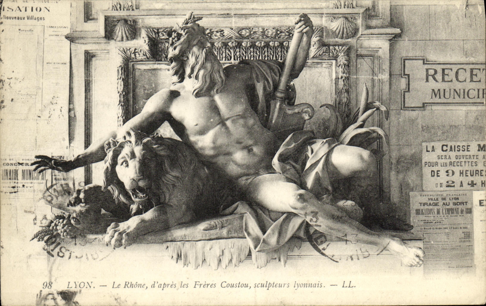 CPA Lyon Le Rhone d Apres les Freres Coustou sculpteurs lyonnais Lion