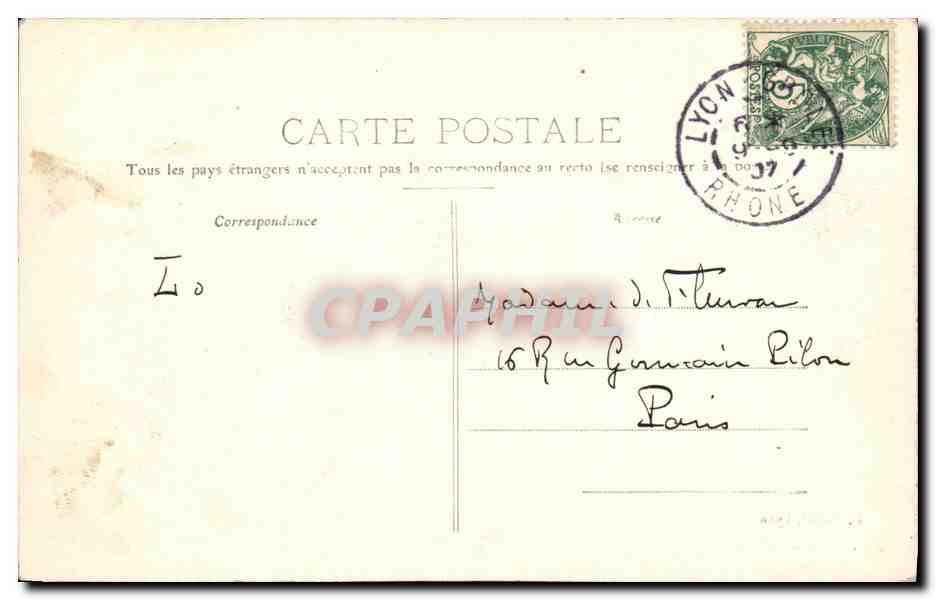 Lyon — Le Rhône — P. Marbet, Lyon, n°336 — Verso