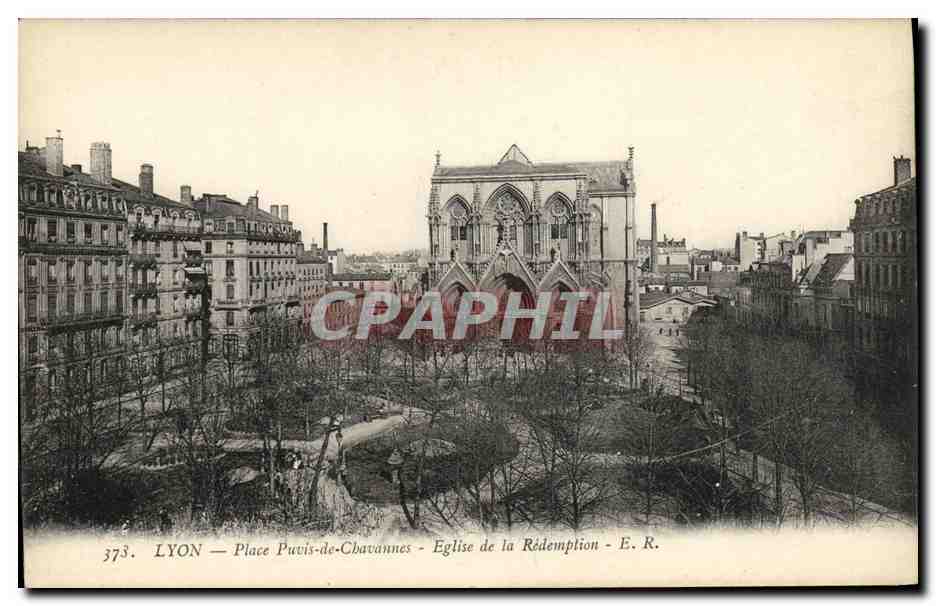 CPA Lyon Place Puvis de Chavannes Eglise de la Redemption