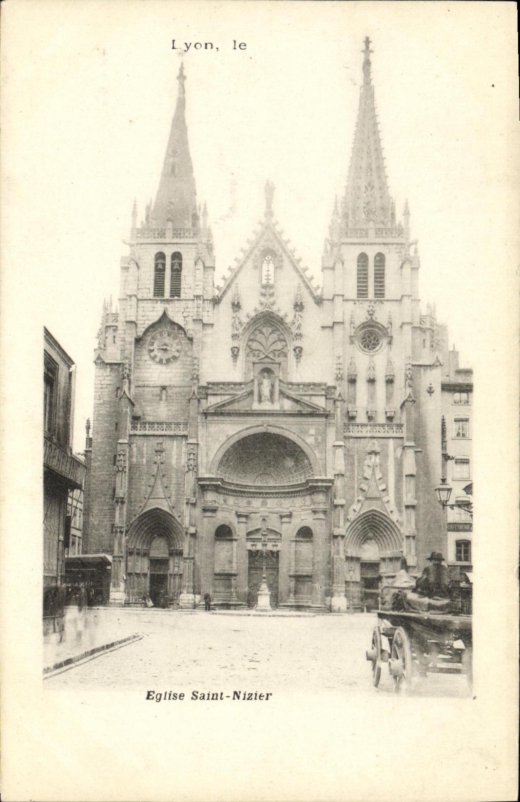CPA Lyon Eglise St Nizier Automobile