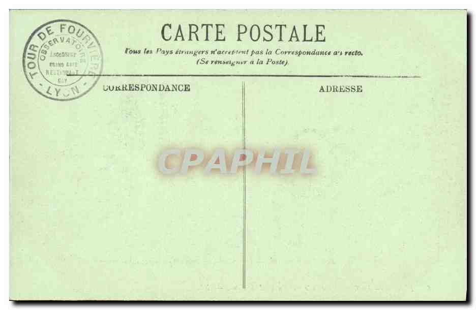 CPA Lyon La Cathedrale et le Coteau de Fourviere — Verso