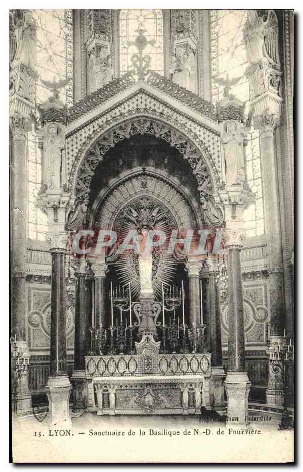 LYON — Sanctuaire de la Basilique de N.-D. de Fourvière — Reproduction Intardite