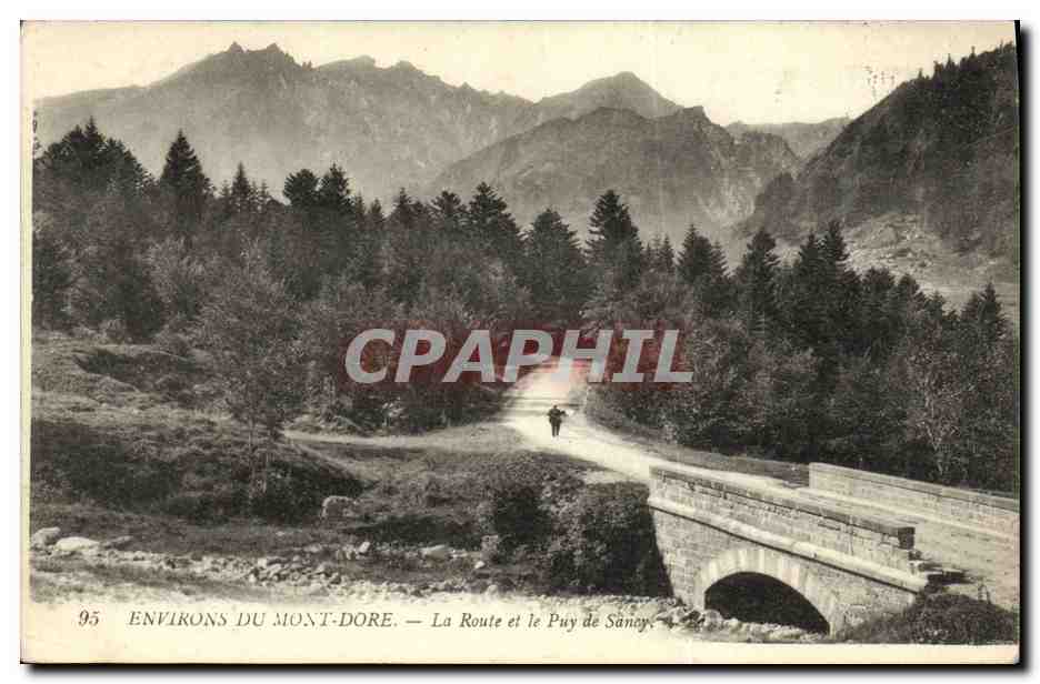 CPA Environs Du Mont Dore La route et le Puy de Sancy