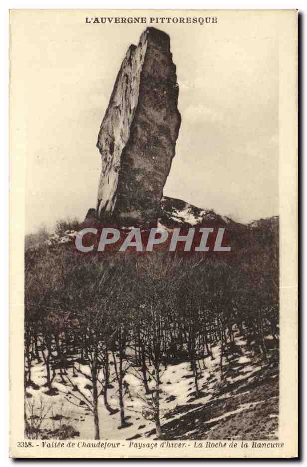 Vallée de Chaudejou - Paysage d'hiver - La Roche de la Rancune — L'Auvergne pittoresque