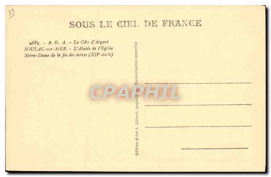 CPA Soulac sur Mer L Abside de L Eglise Notre Dame de la fin des terres — Verso
