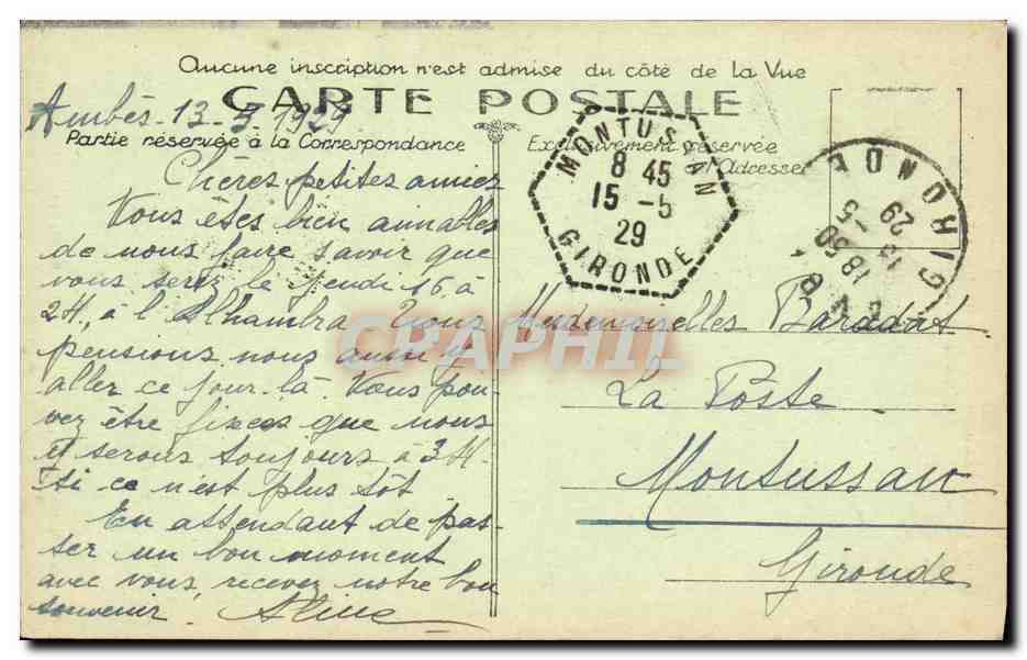 Ambès (Gironde) — Monument aux Morts pour la Patrie (Guerre 1914-1918) — éditeur Dalboy, n°200 — Reverso