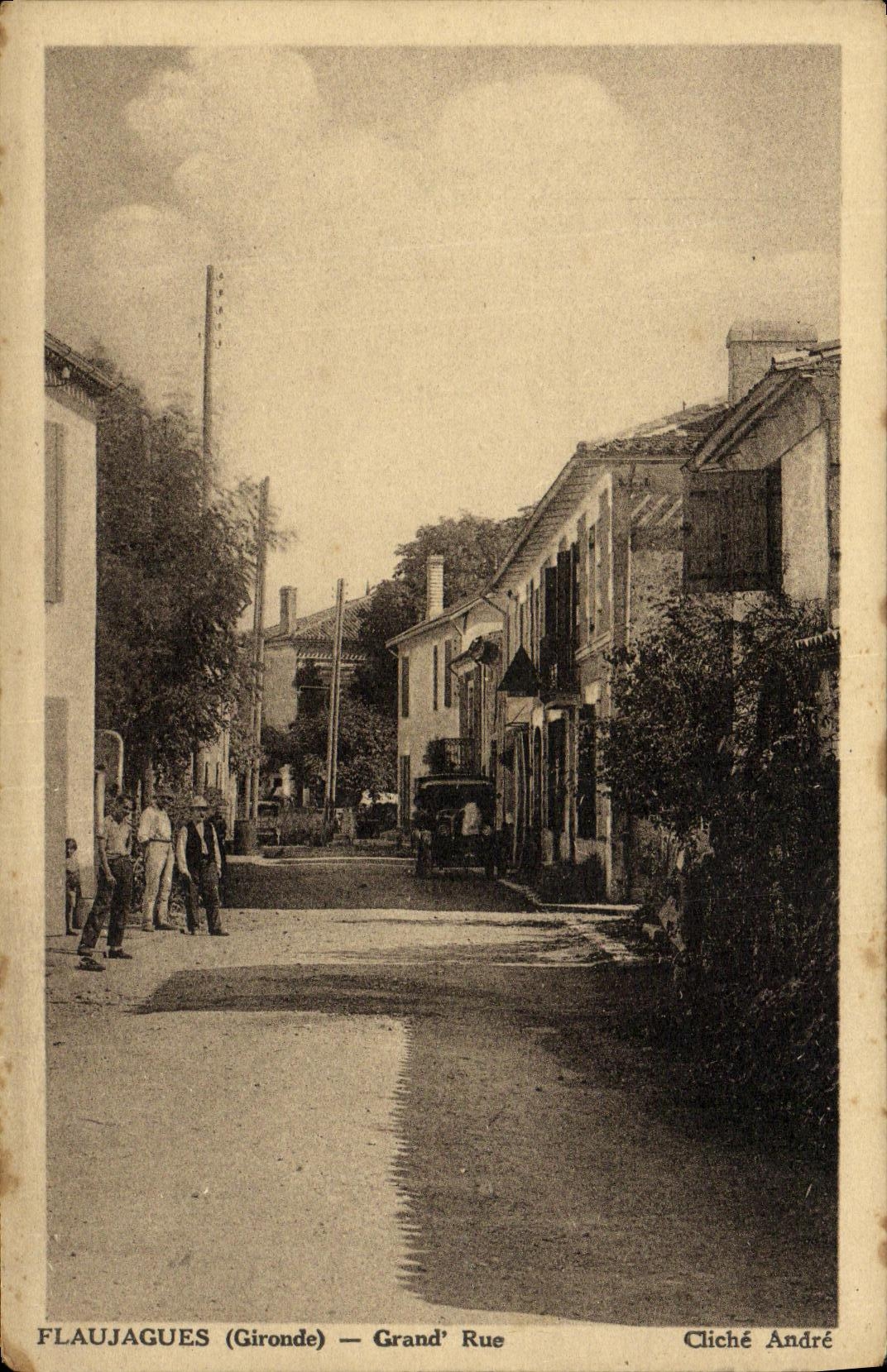 Antike Ansichtskarte Flaujagues Grand Rue