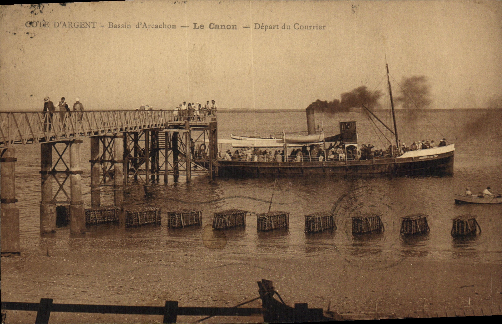 Bassin d'Arcachon — Le Canon — Départ du Courrier — Éd. Laviolette, n°33